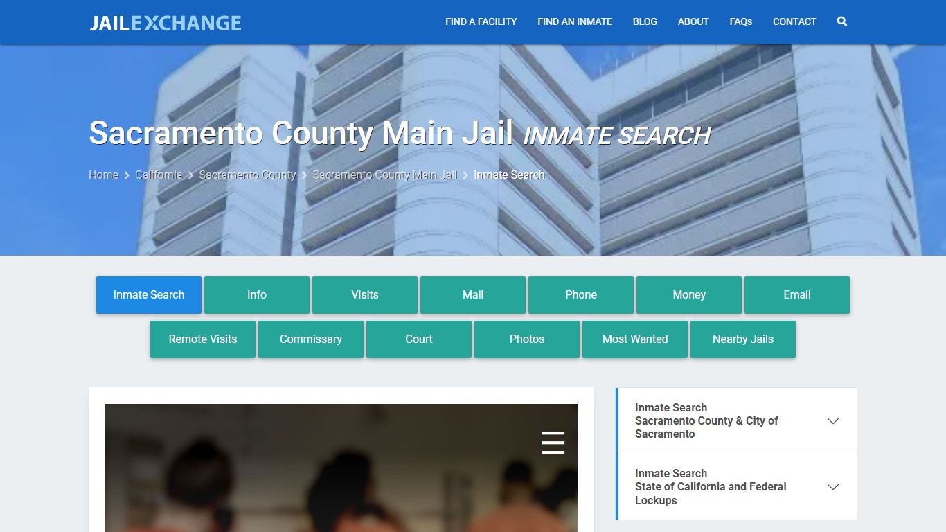 Sacramento County Main Jail Inmate Search - Jail Exchange